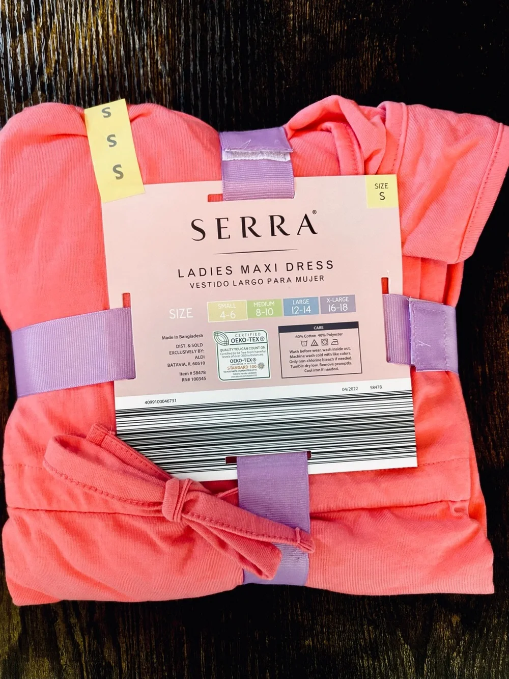 Serra Coral Pink Ladies Tiered Skirt Maxi Dress size Small
